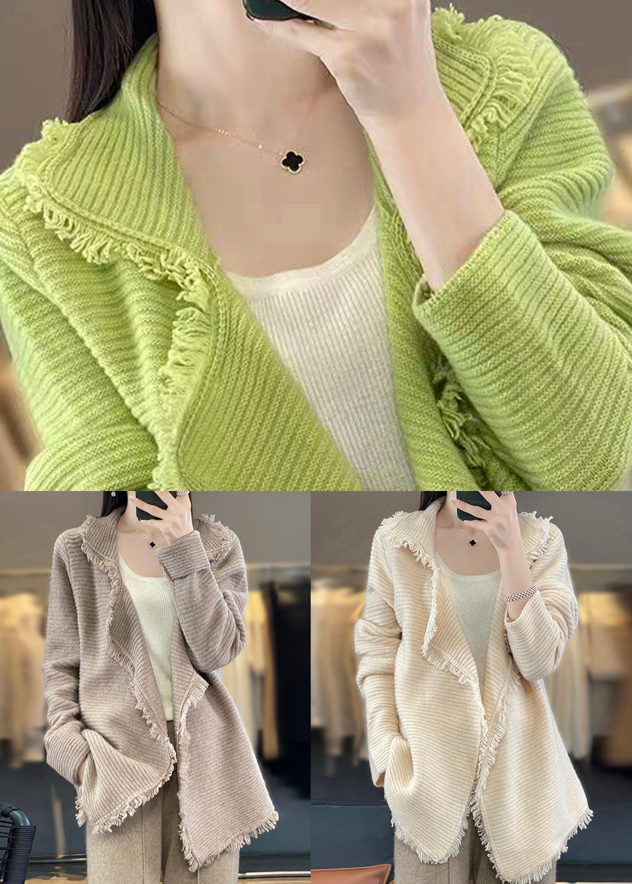 Well Tailored Cardigan with a Graceful Silhouette