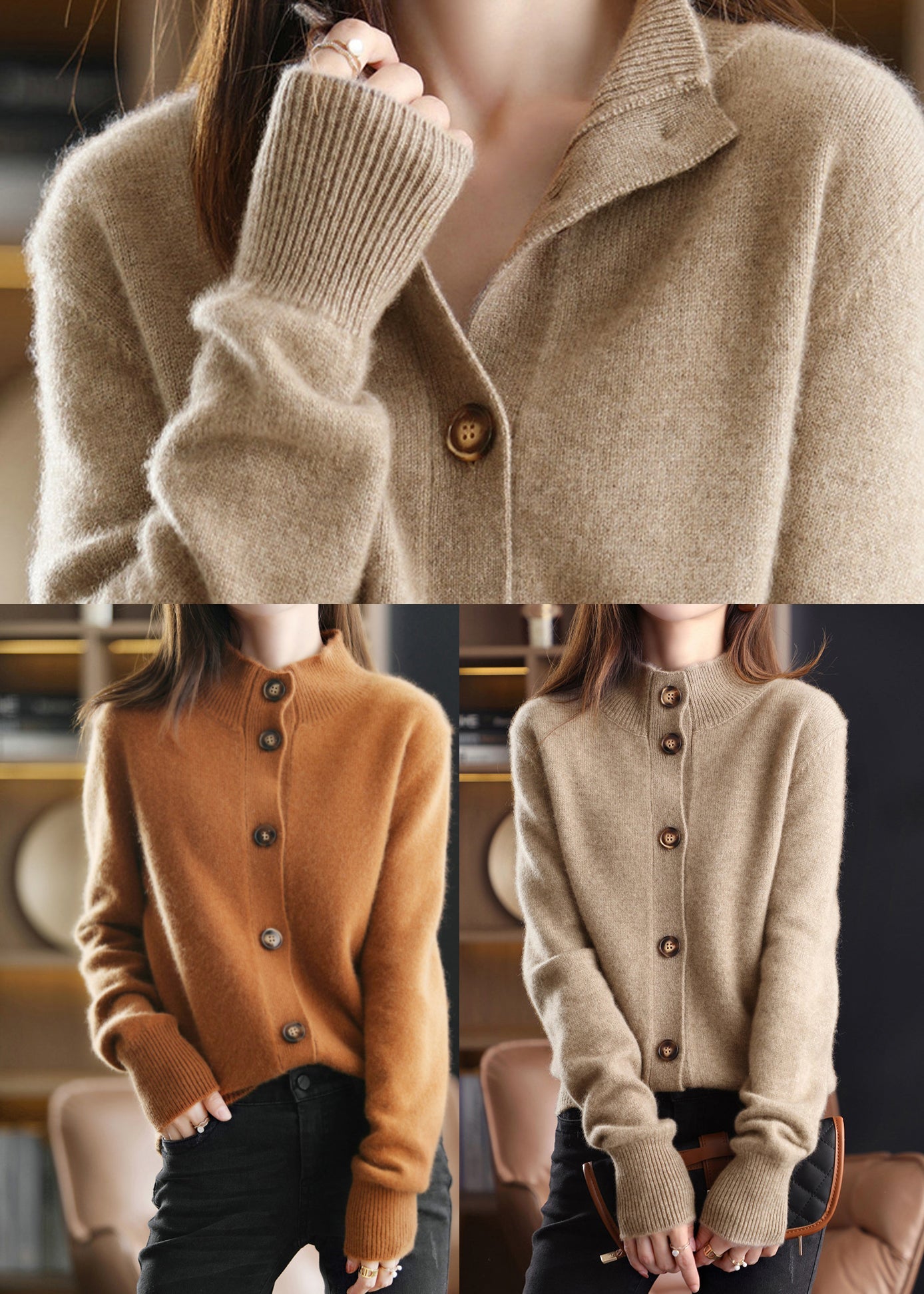 Well Tailored Cardigan with a Graceful Silhouette