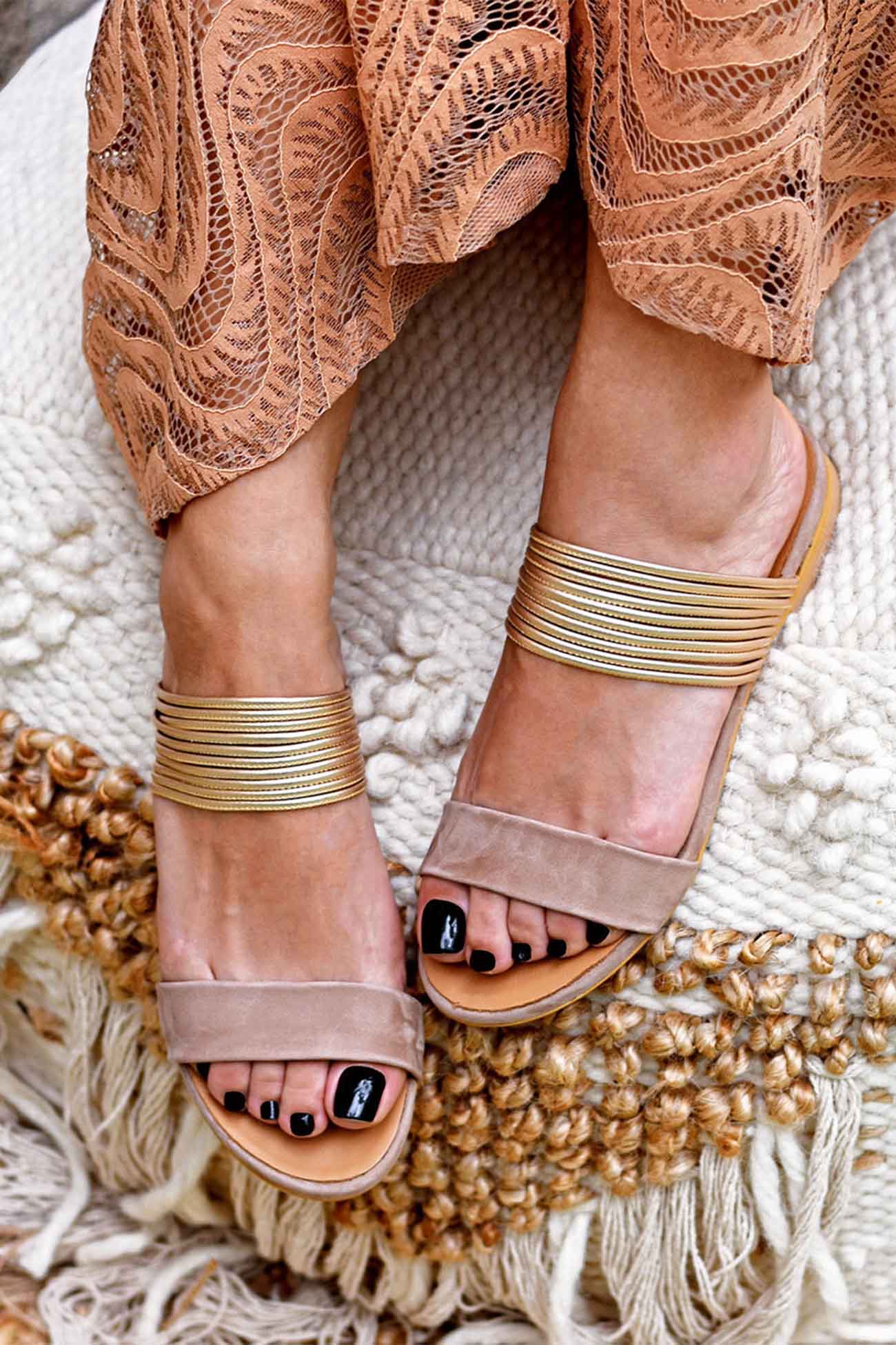 A Vintage Style Sandals with Delicate Timeless Details