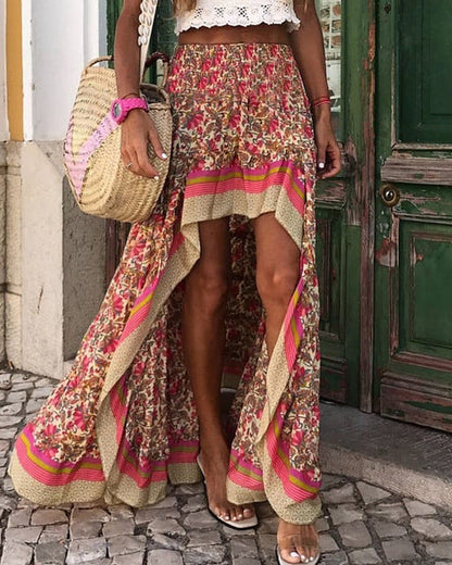 Red and beige