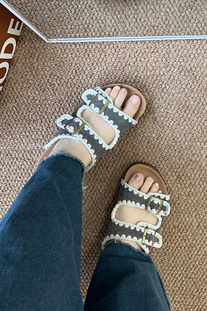 A Vintage Style Sandals with Delicate Timeless Details