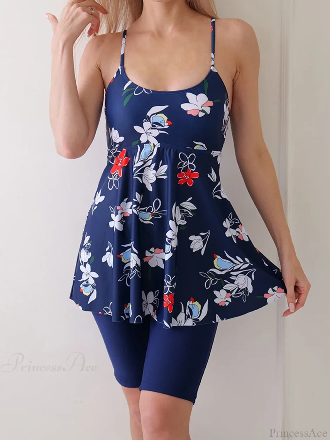 Red Floral Blue