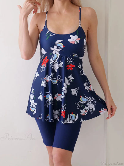 Red Floral Blue