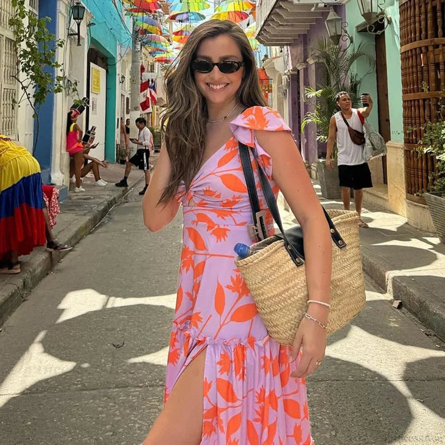 pink one piece and skirt