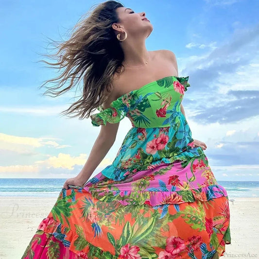 green Swimsuit and skirt