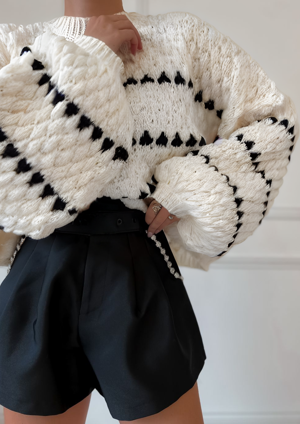 A Vintage Style Sweater with Delicate Timeless Details