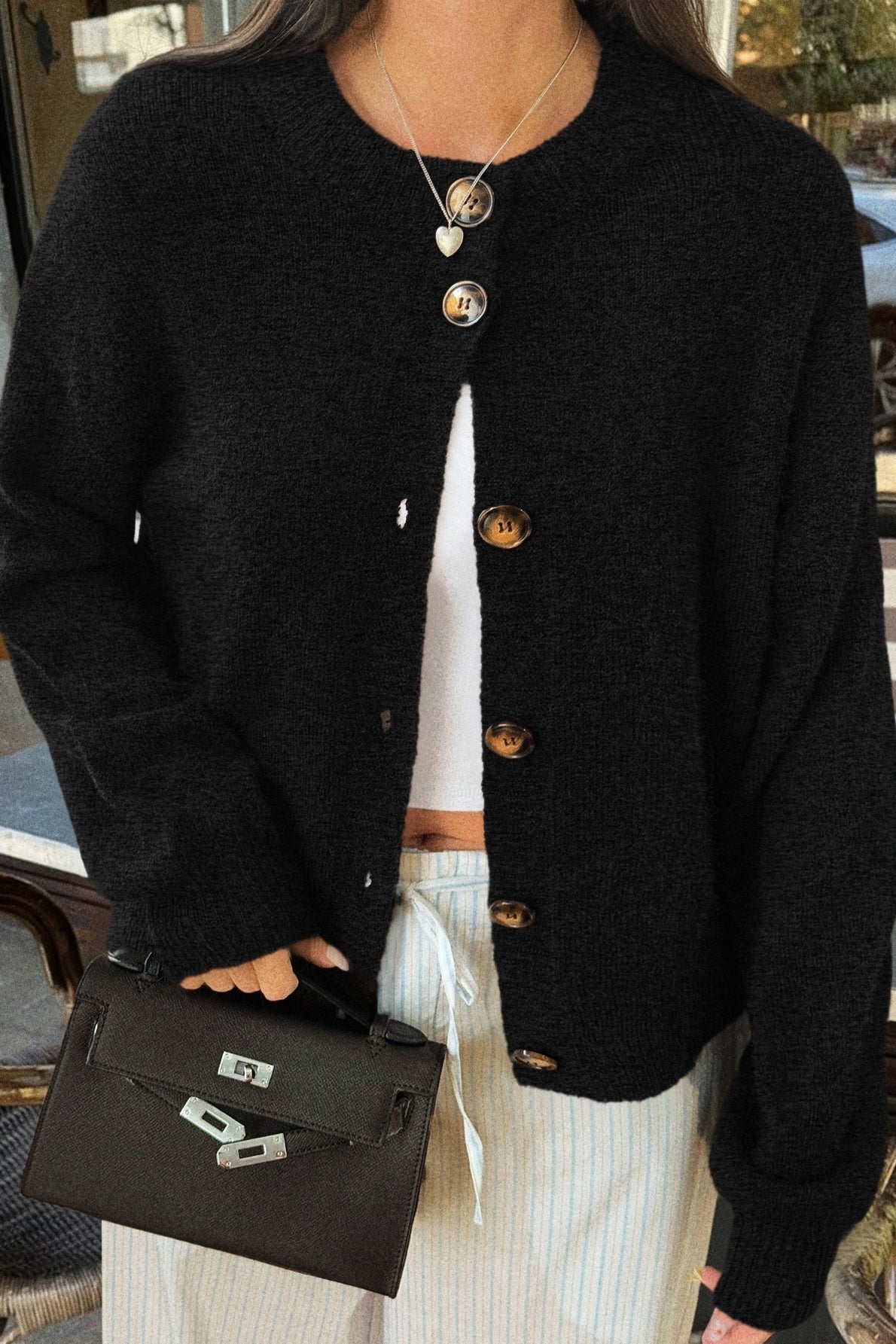 A Vintage Style Cardigan with Delicate Timeless Details