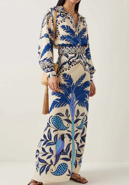 Blue set (short blouse)