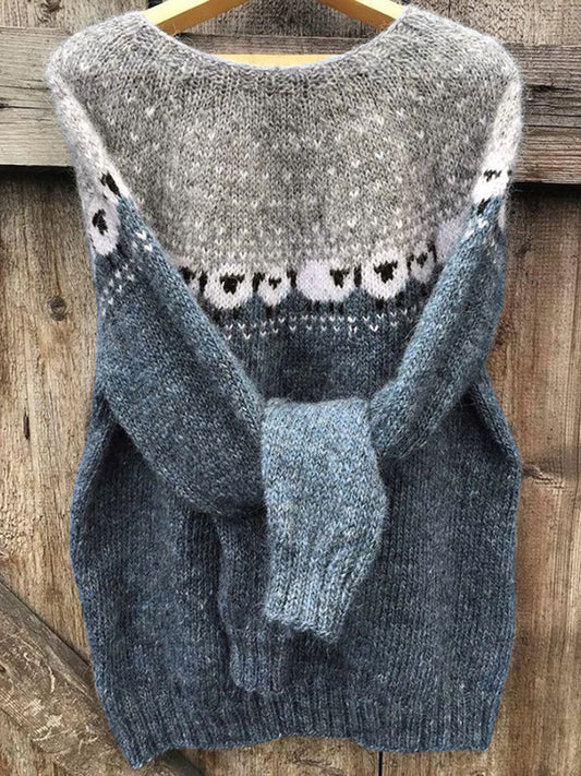 Vintage Sheep Jacquard Cozy Sweater artswardrobe