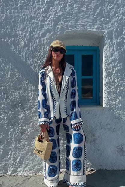 Blue and white checkered