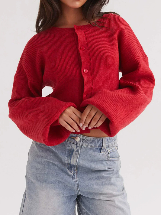 Zoe® | Women's knitted vest with buttons, elegant women's sweater
