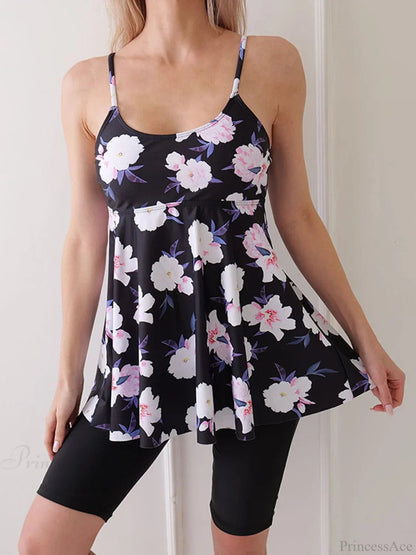 Pink Floral Black